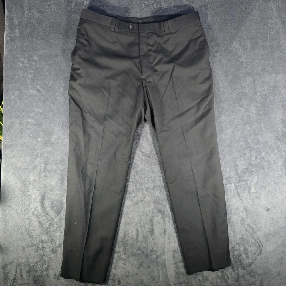 Pronto Uomo Dress Pants Black Straight Leg‎ Career Casual Size 42x32